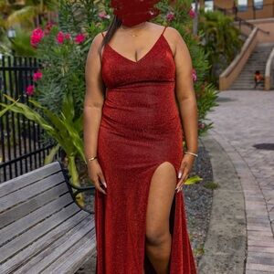 Sparkling Burgundy Red Prom Dress